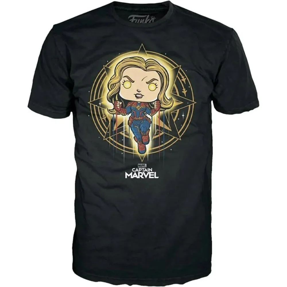Funko Pop! & Tee Bundle – Marvel: Captain Marvel Vinyl Figure + T-Shirt Large